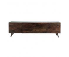 Credenza vintage in massello di legno di sheesham scuro L 240 cm Soho
