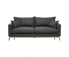 Divano-letto 3 posti in tessuto grigio ardesia Duke