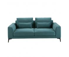 Divano 2/3 posti in cotone e lino blu pavone Portland