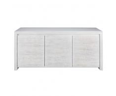 Credenza 3 porte in legno massello di mango sbiancato Java