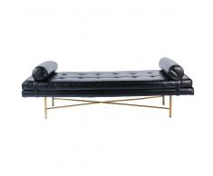 Divano letto imbottito nero Elton