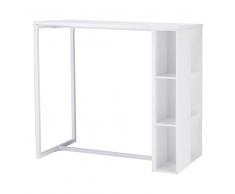 Tavolo alto bianco satinato per sala da pranzo in legno L 120 cm Highway