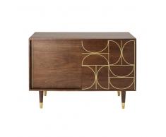 Credenza a 2 ante in legno massello di acacia Cappuccino