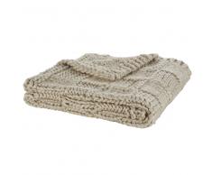 Plaid lavorato a maglia talpa-grigio, 130x170 cm