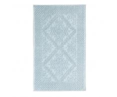 Tappeto da bagno in cotone annodato verde, 65x100 cm