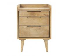 Comodino vintage in mango con cassetti L 45 cm Trocadero