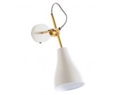 Applique orientabile in metallo beige e dorata