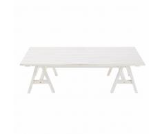 Tavolino da giardino in legno massello di acacia bianco Lisboa