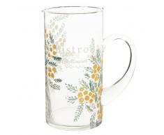 Caraffa in vetro con stampa a fiori
