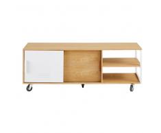 Mobile TV con rotelle stile industriale a 2 ante Pilea