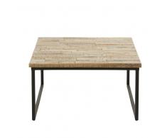 Tavolino da salotto in teak e metallo nero