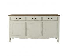 Credenza a 3 ante bianca in mango Versailles