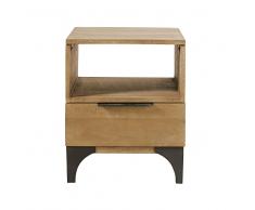 Comodino a 1 cassetto in legno massello di mango Metropolis