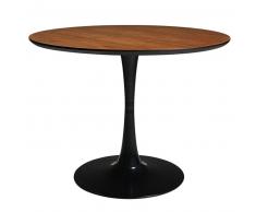 Tavolo imitazione legno e metallo nero L.100cm Circle