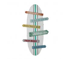 Decorazione murale tavola da surf multicolore 45 x 90 cm SURFING