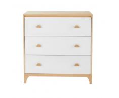 Cassettone a 3 cassetti bianco per bambini Moonlight