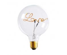Lampadina LED messaggio love in vetro