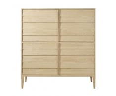 Credenza alta a 4 ante e piedi in legno massello di quercia Sand