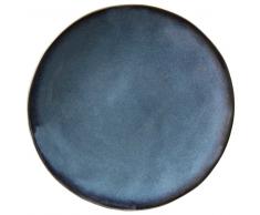Piatto piano blu in maiolica TOKYO