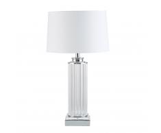 Lampada a colonna con abat-jour bianco