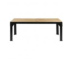 Tavolo da pranzo allungabile 8 a 12 persone in mango e metallo nero L 200/280 cm Factory