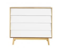 Cassettone vintage 4 cassetti bianco Fjord