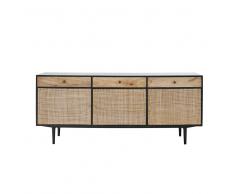 Credenza a 3 ante e 3 cassetti in legno massello di mango e acacia Indies