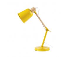 Lampada da tavolo in metallo gialla