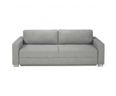 Divano letto 3 posti in tessuto grigio chiaro Urban