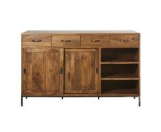 Cassettiera a 2 ante in legno massello di mango Hipster