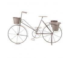 Porta-piante bici in metallo grigio effetto anticato