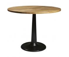 Tavolo per sala da pranzo in legno massello di mango e metallo nero 115 cm Factory