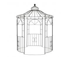 Gazebo da giardino in metallo marrone scuro effetto invecchiato St Germain
