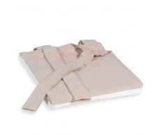 Tenda beige in cotone con laccetti 105 x 250 cm CAMILLE