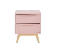 Comodino vintage a 2 cassetti rosa Bucolique