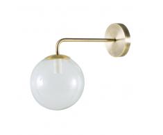 Applique a sfera in vetro e metallo color bronzo