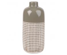 Candela in ceramica talpa con motivi grafici, 30 cm