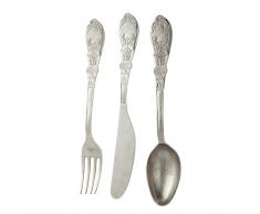 Arredo da parete 3 posate in metallo L 18 cm SYLVESTRE
