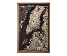 Quadro con cartina di New York, 80x120