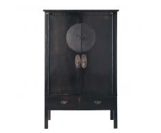 Armadio nero in olmo riciclato L 117 cm Shanghaï