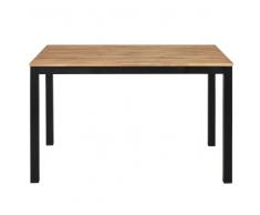 Tavolo da giardino in legno massello di acacia e metallo nero 4/6 persone, 120 cm Oural