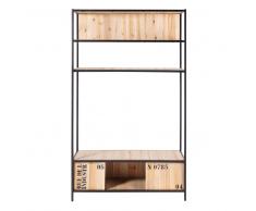Mobile TV con scaffale stile industriale a 2 ante in metallo nero e abete Docks