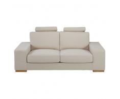 Divano con poggiatesta 2 posti in tessuto beige screziato Daytona