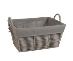 Cestino in carta intrecciata grigio
