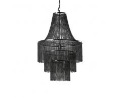 Lampadario con catenelle metalliche nere
