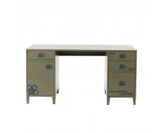 Scrivania verde kaki in metallo L 150 cm Douglas