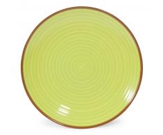 Piatto piano verde/beige in maiolica D 27 cm MADRID