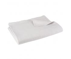Tovaglia in cotone grigia motivi a righe iridate, 150x350 cm
