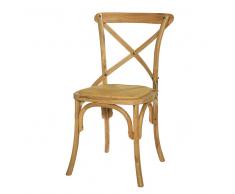 Sedia bistrot in rattan e rovere massiccio Tradition