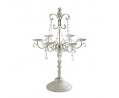 Candelabro 6 bracci in metallo grigio